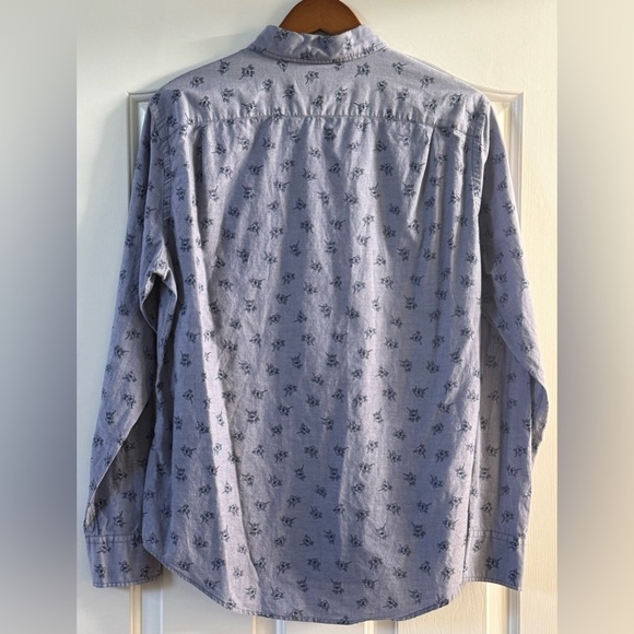 Bonobos Slim Fit Floral Embroidered Button-Down Shirt L Chambray Blue Cotton 🌿 - Picture 2 of 8